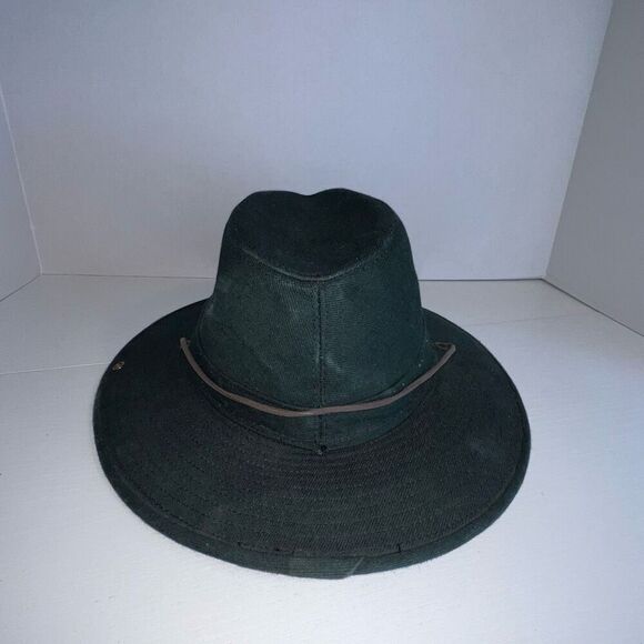Henschel Hat Co Men’s Medium Deep Green Safari Sportsman Hat With Strap Fiahing - Picture 4 of 8